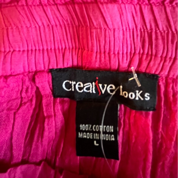 Pink Indian cotton skirt size L. Waist with slight stretch in band partial lined - Picture 3 of 3